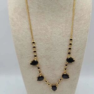 J Crew Faux Onyx Pear Shape Statement Necklace NWOT